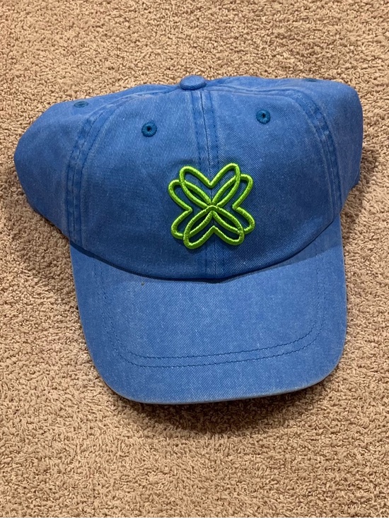 Lilly Pulitzer Accessories - NWT! Lilly Pulitzer Blue Baseball Cap with Neon Green Embroidered Logo